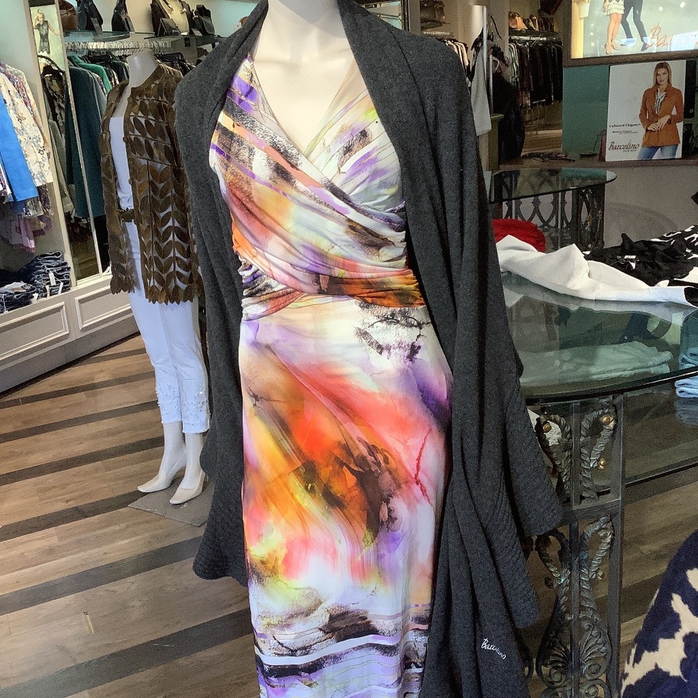 Fun. Magical print with color !!!  Maxi dress.  Barcelino style
